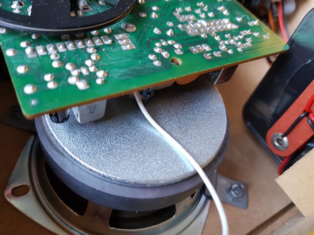 Replacement speaker fitted inside R250.