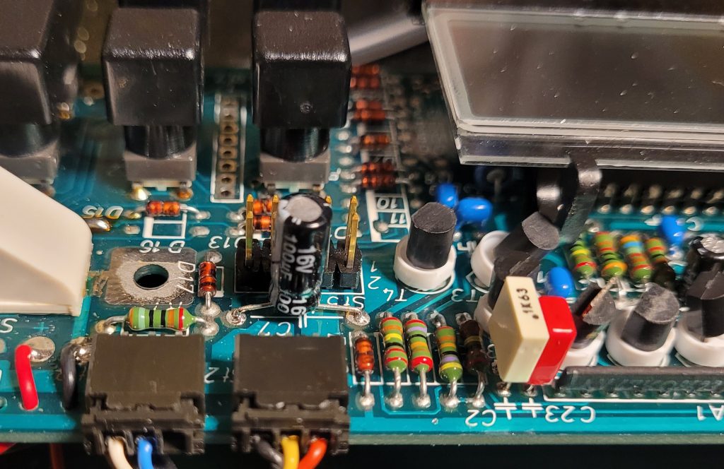 Shows replacement components for 100µF C7, C2 & C23 100nF